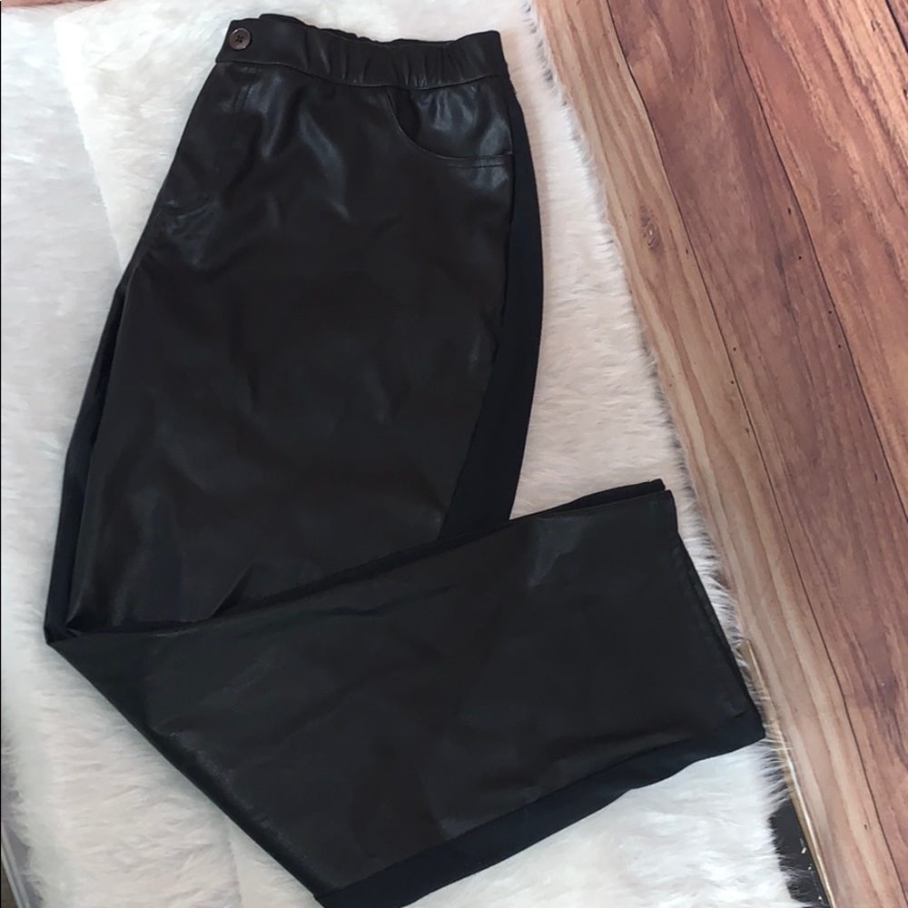 Catherine’s black label faux leather leggings